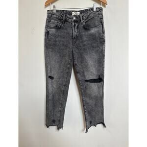 We The Free Free People Faded Black Grey Distressed Jeans Size 28